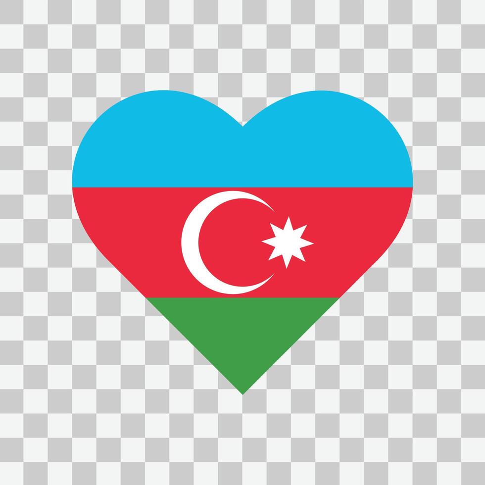 Flag of Azerbaijan love icon Isolated. vector