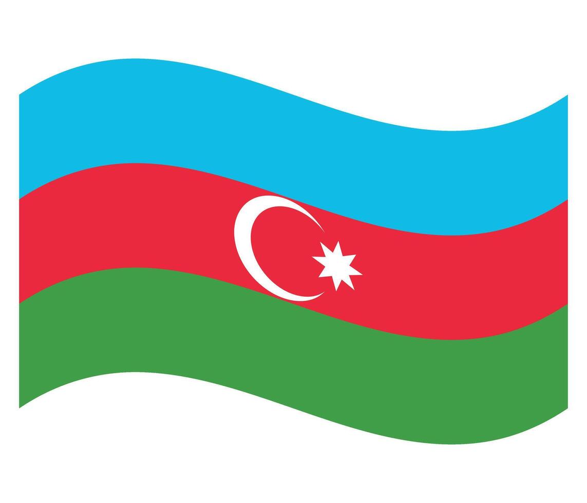 Waving flag of Azerbaijan. vector