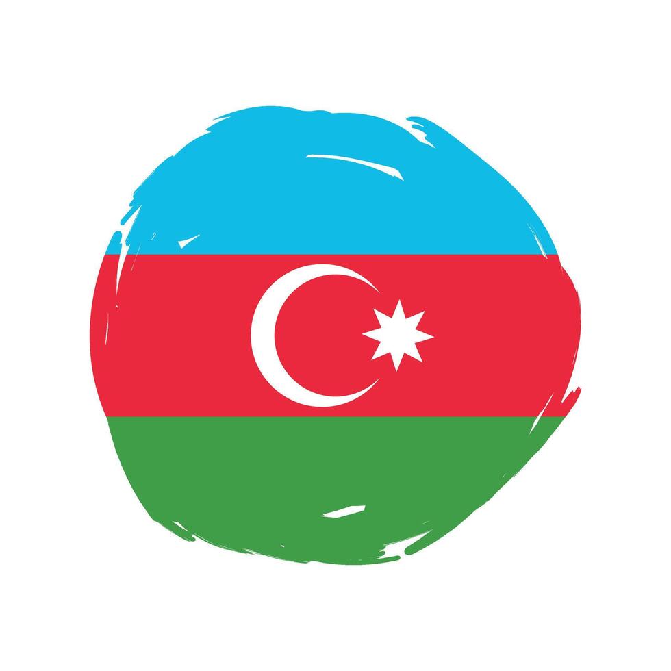 Brush stroke flag of Azerbaijan. vector