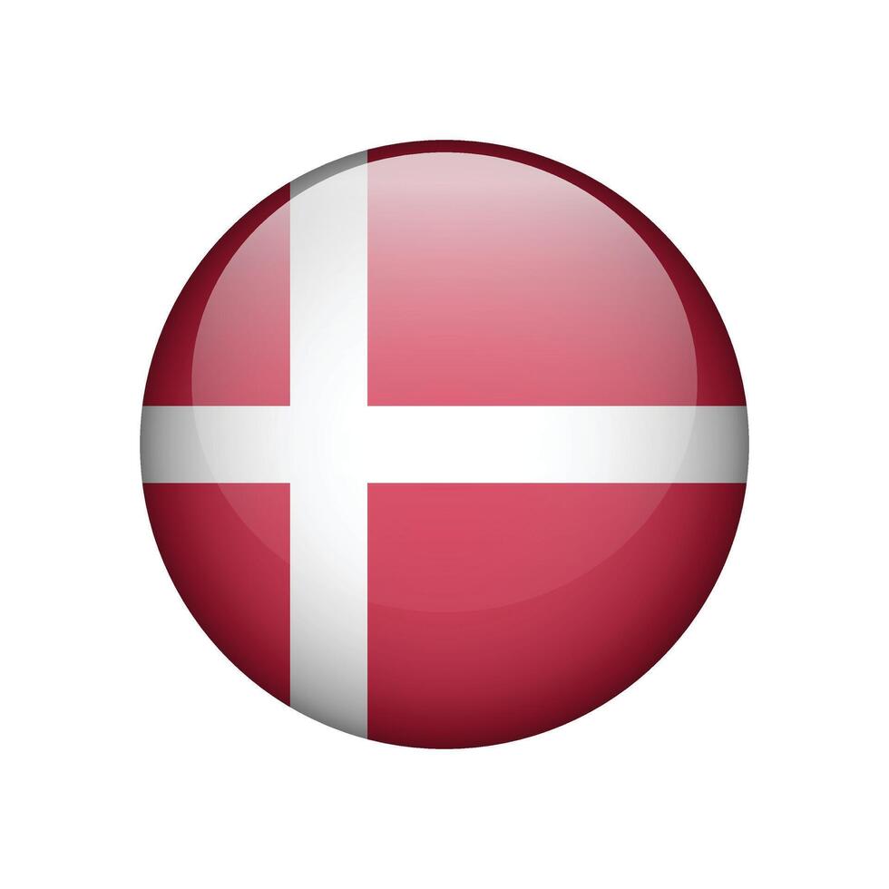 National flag of Denmark. Round icon flag illustration vector