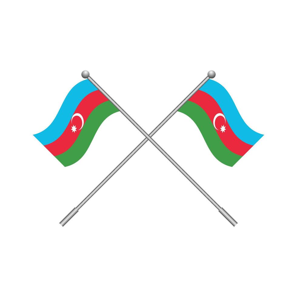 Flag of Azerbaijan. Isolated on white background. vector