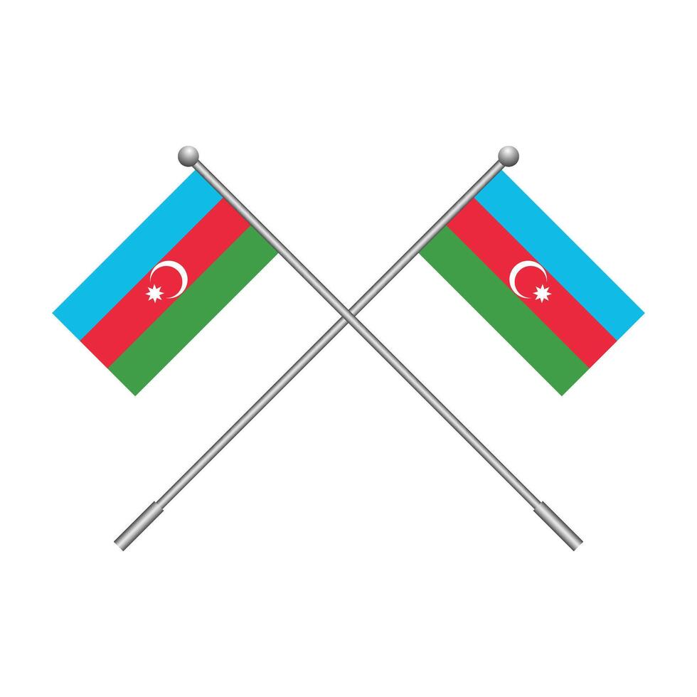National flag of Azerbaijan. Isolated on white background vector
