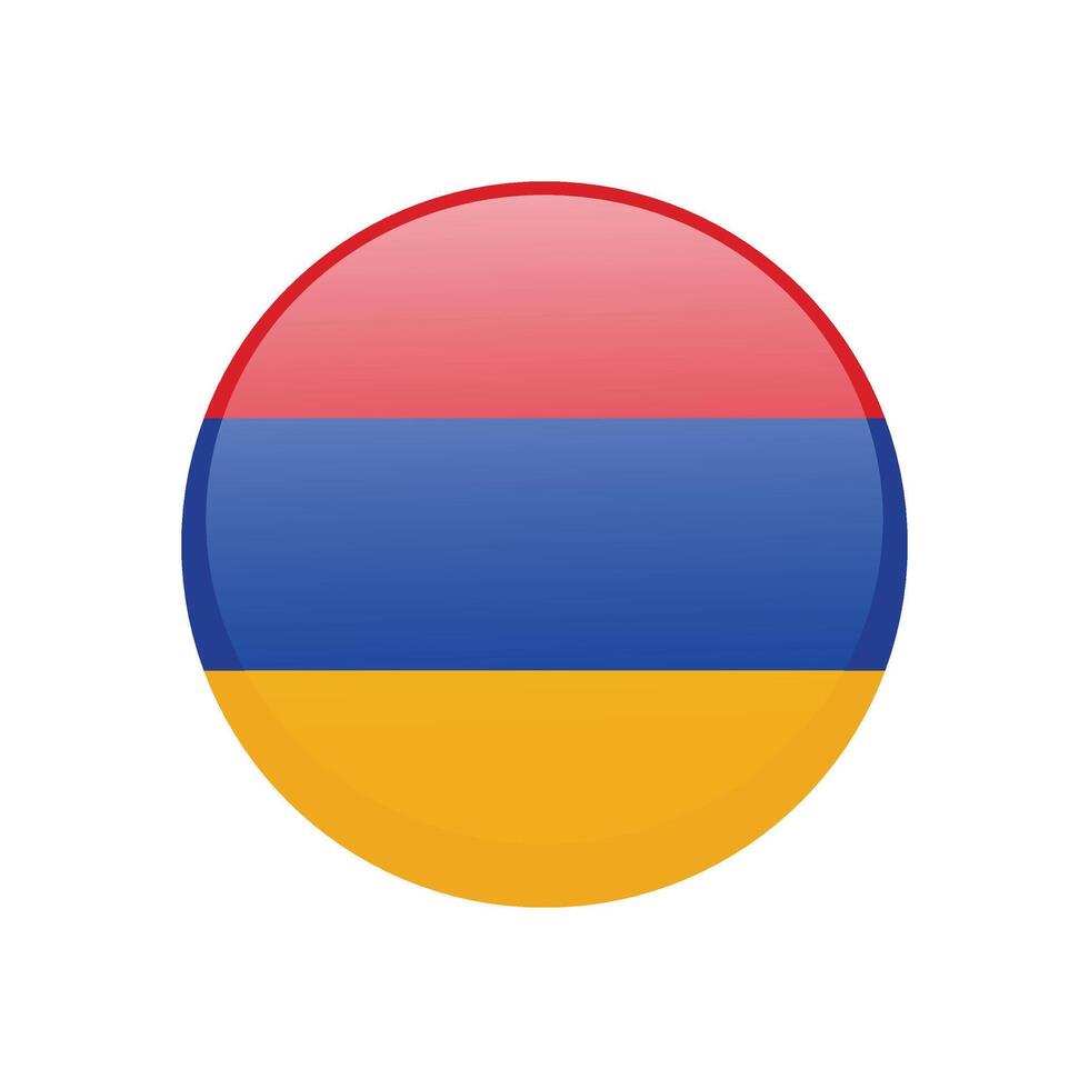 Flag of Armenia. Circle shape icon symbol illustration vector
