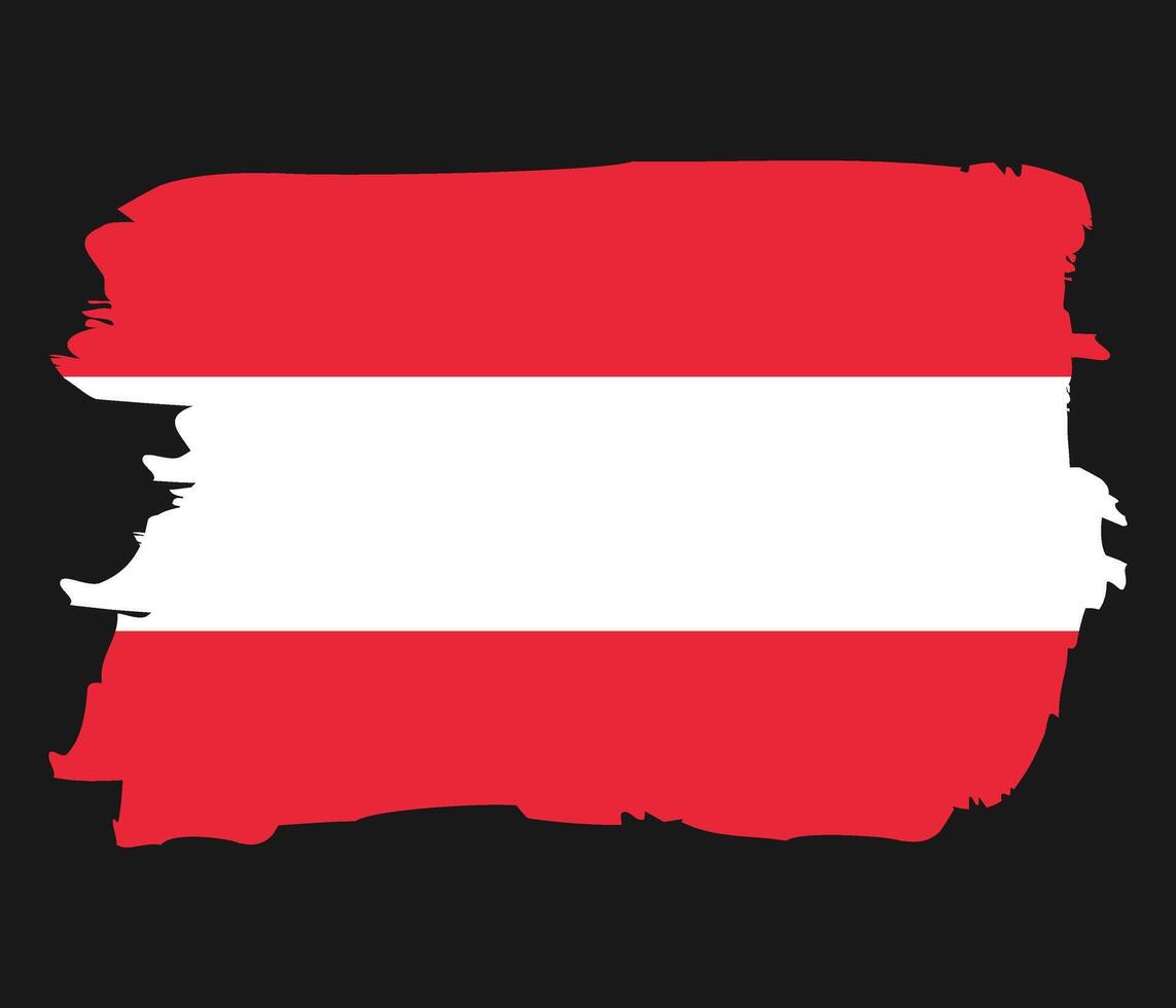 Hand drawn brush stroke flag of Austria. illustration vector