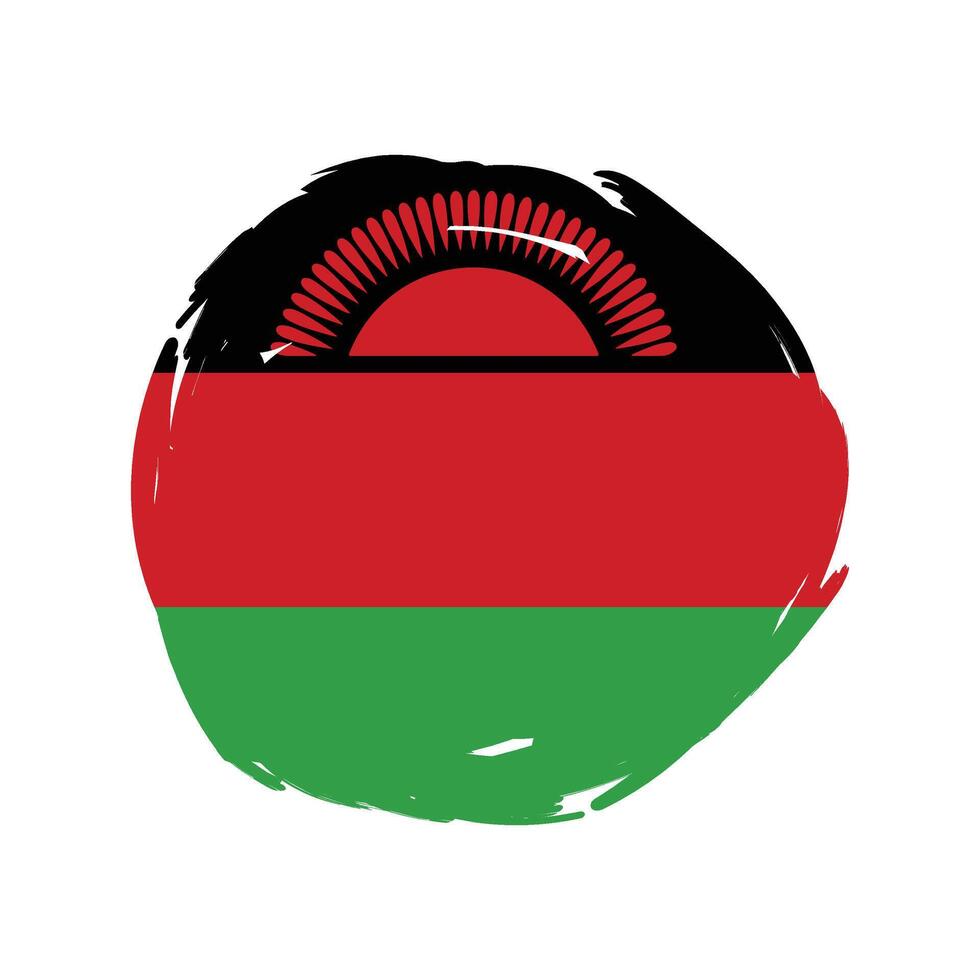 Malawi flag brush stroke background design. illustration. vector