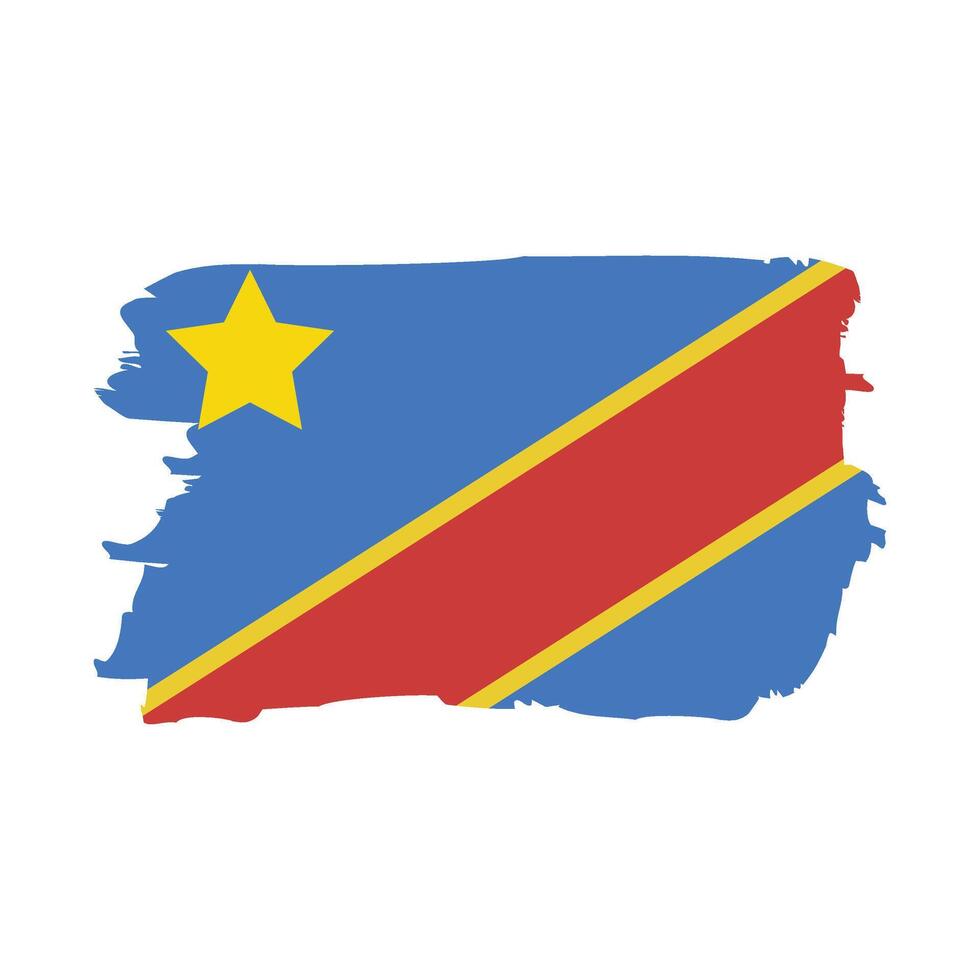 Congo flag brush strokes grunge texture design. Grunge brush stroke. vector