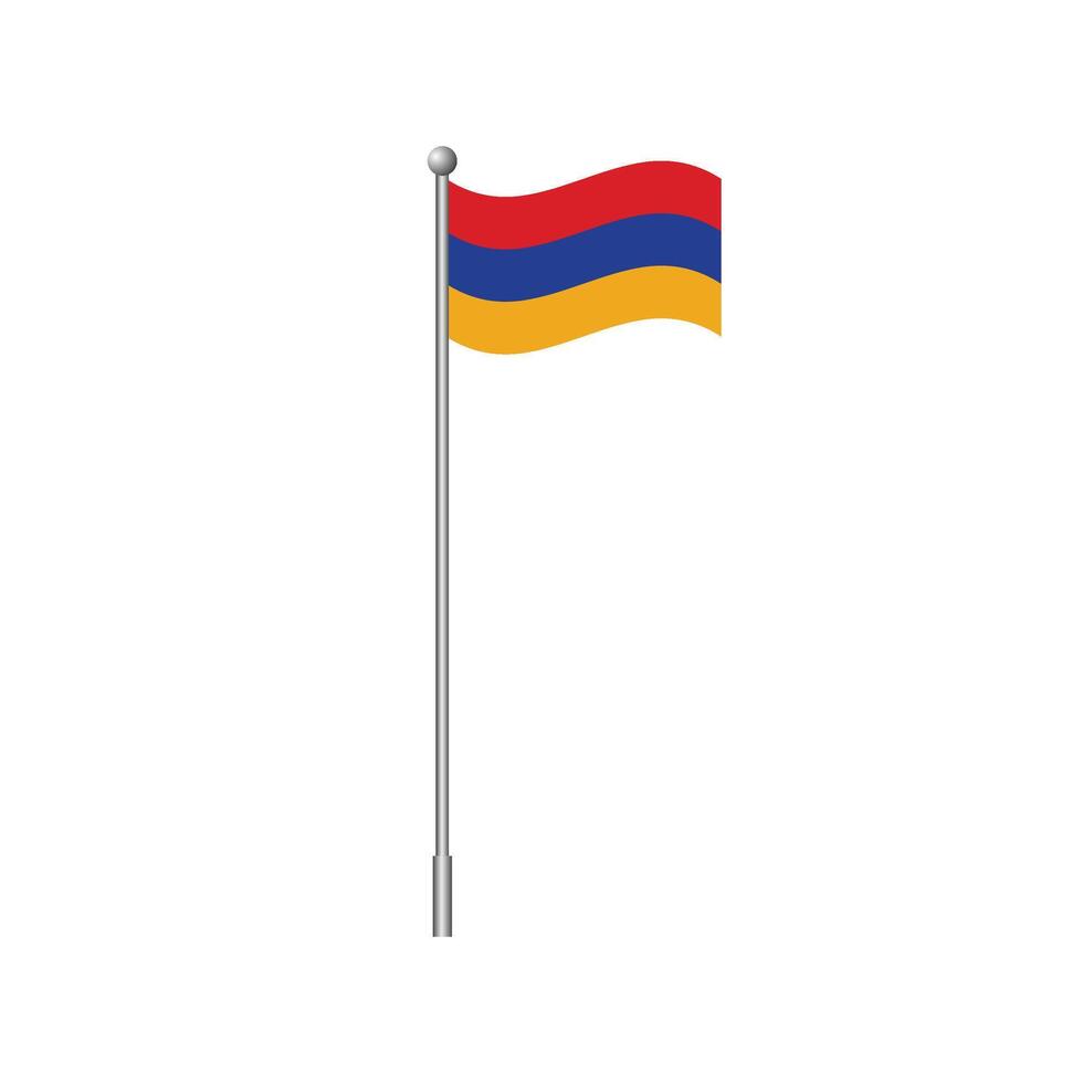 Waving flag of Armenia. Isolated on white background. vector