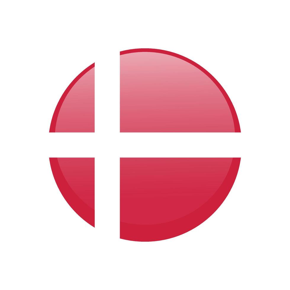 National flag of Denmark. Round icon flag illustration vector