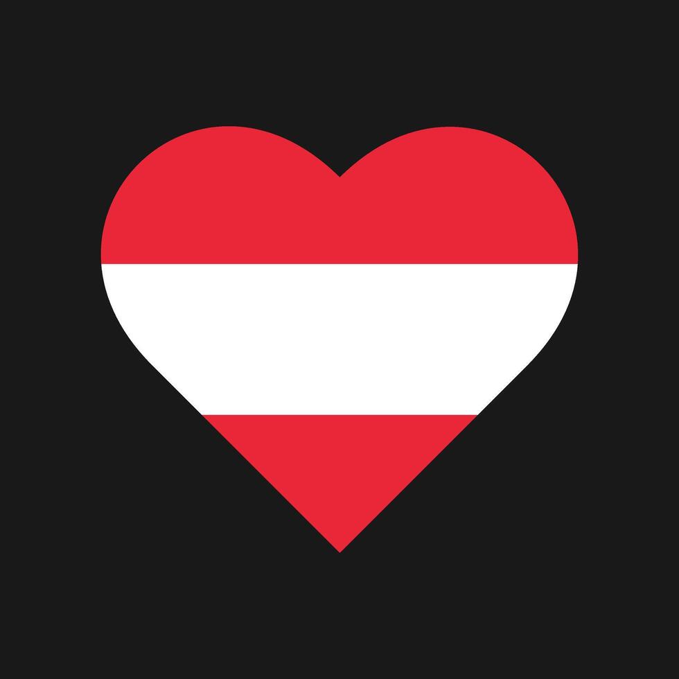 Austria flag love shape icon isolated background. vector