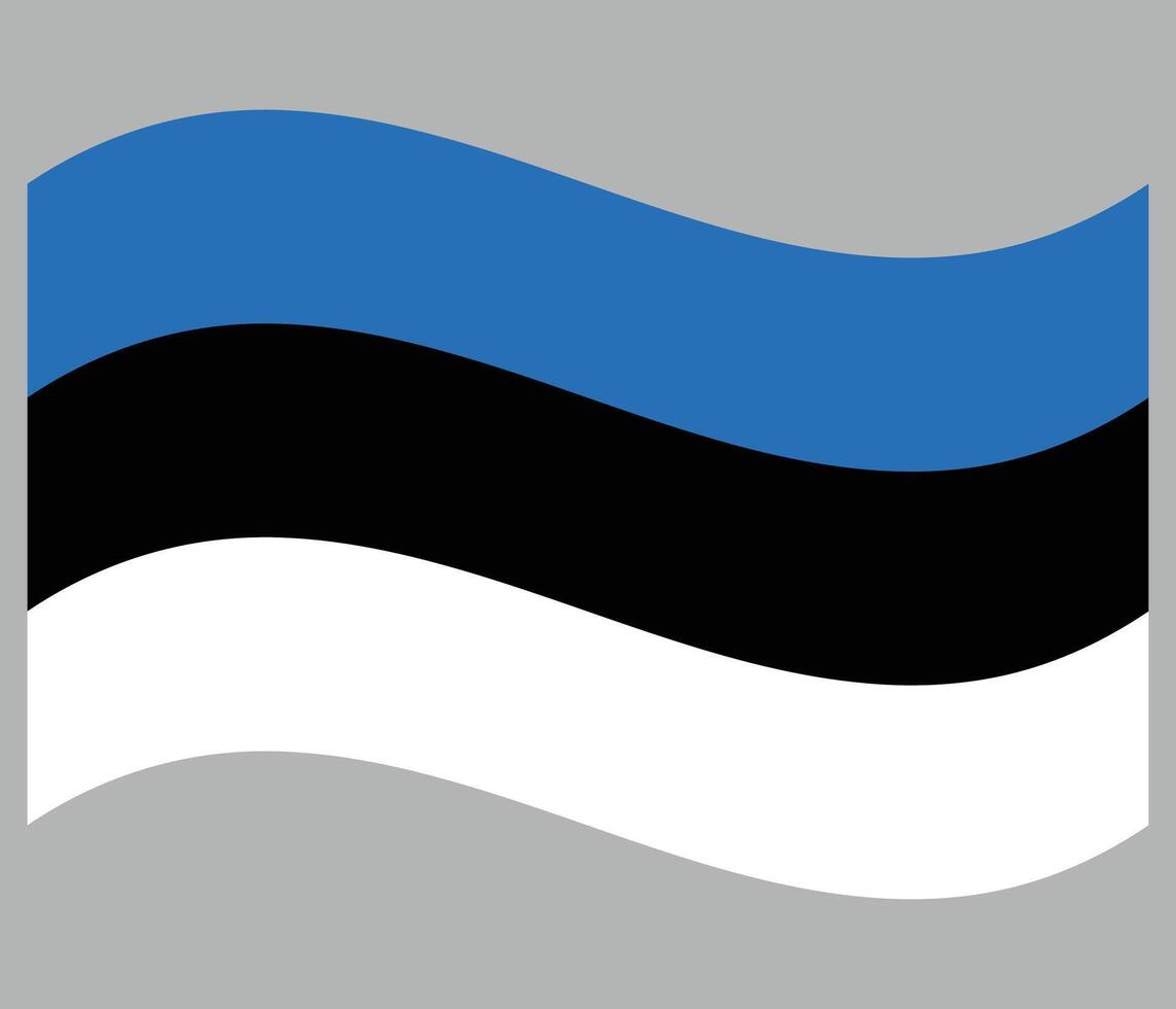 National waving flag of Estonia. vector