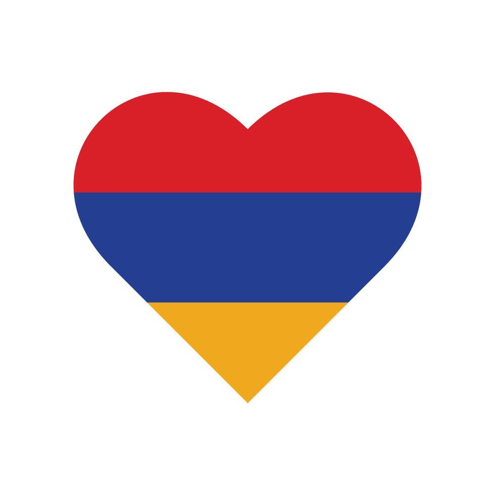 Flag of Armenia. Love shape icon symbol vector