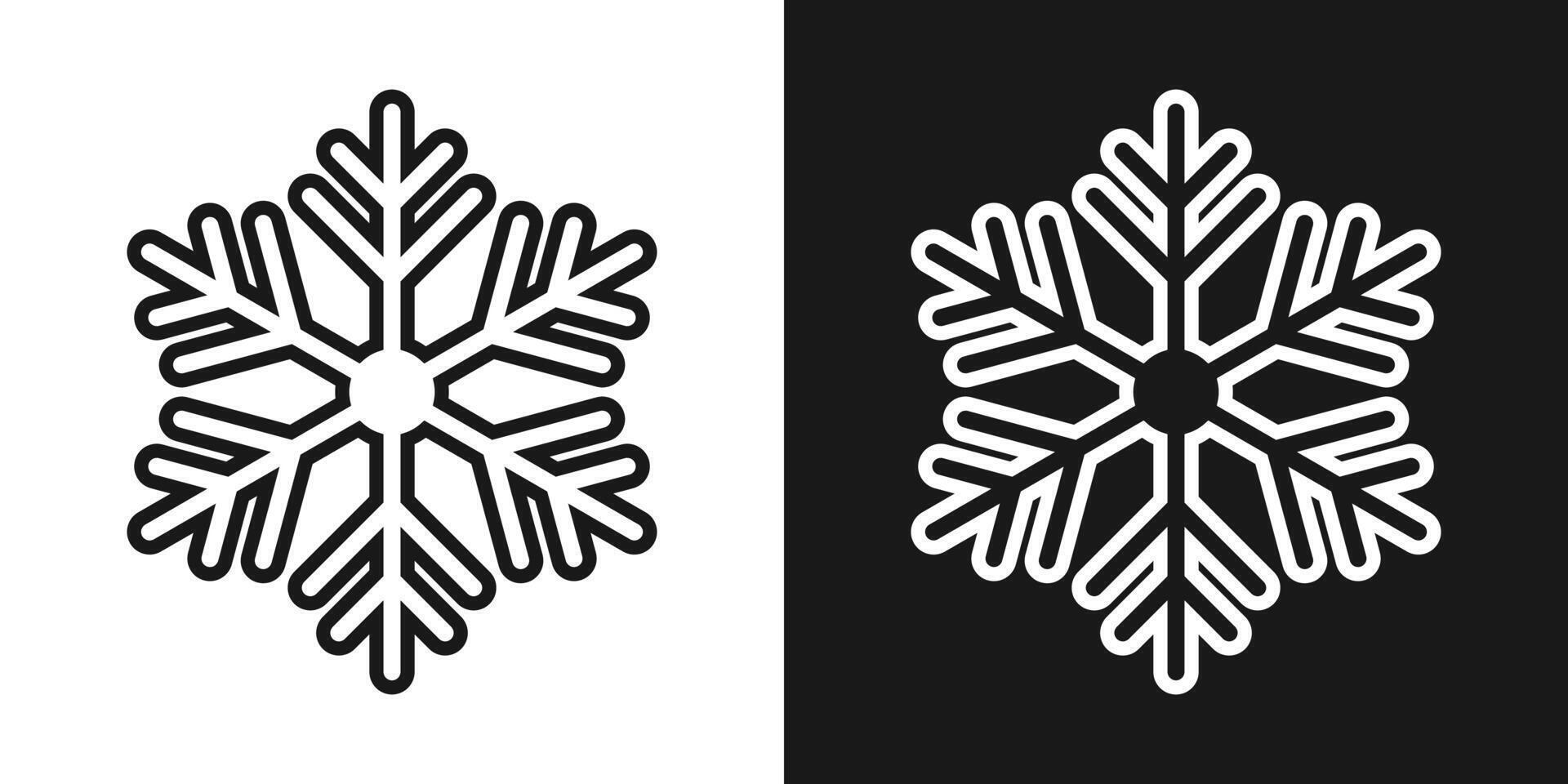 Snowflake black and white set. illustration vector