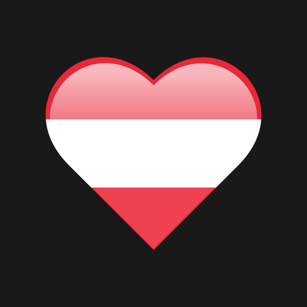 Austria flag love shape icon isolated background. vector