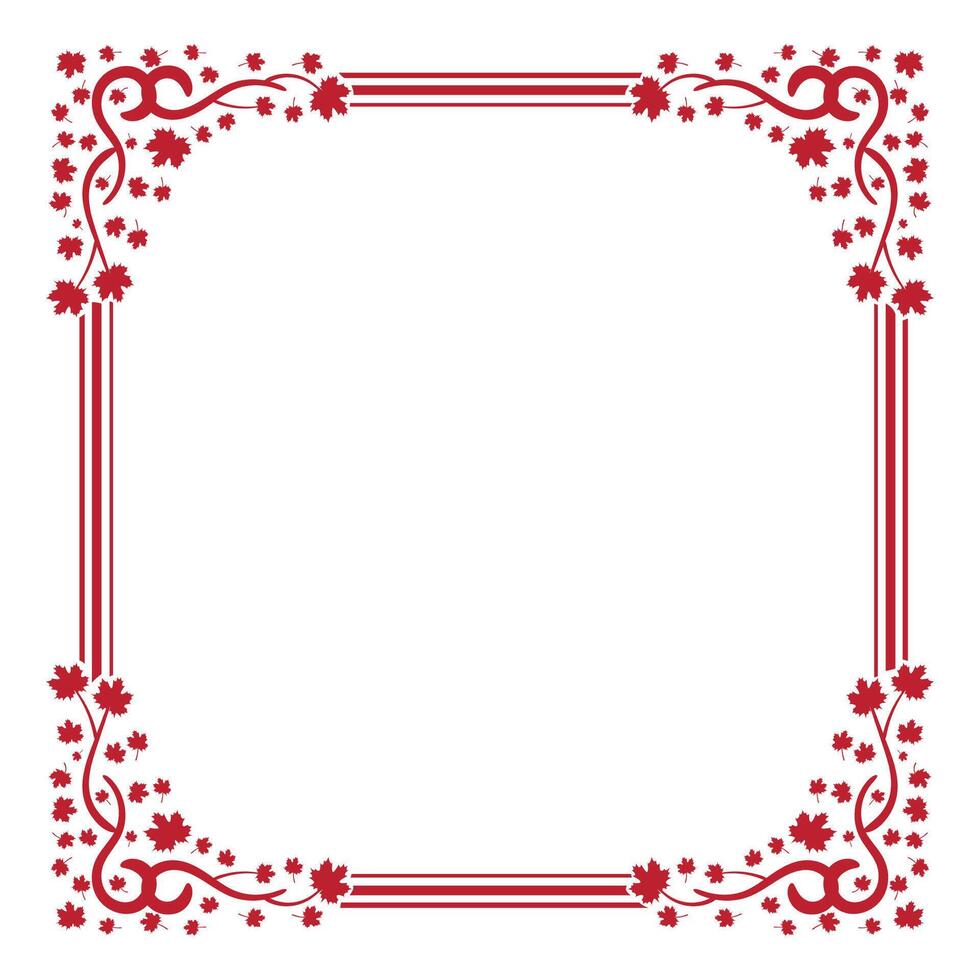 red maple plant border template vector