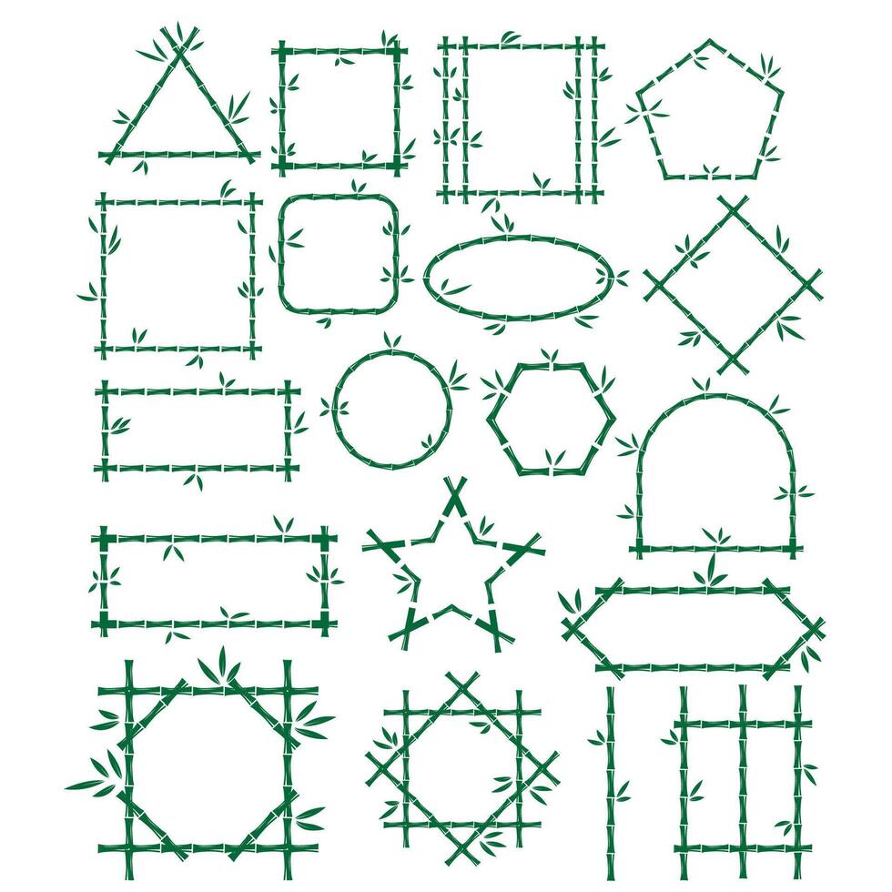 green bamboo frame collections vector
