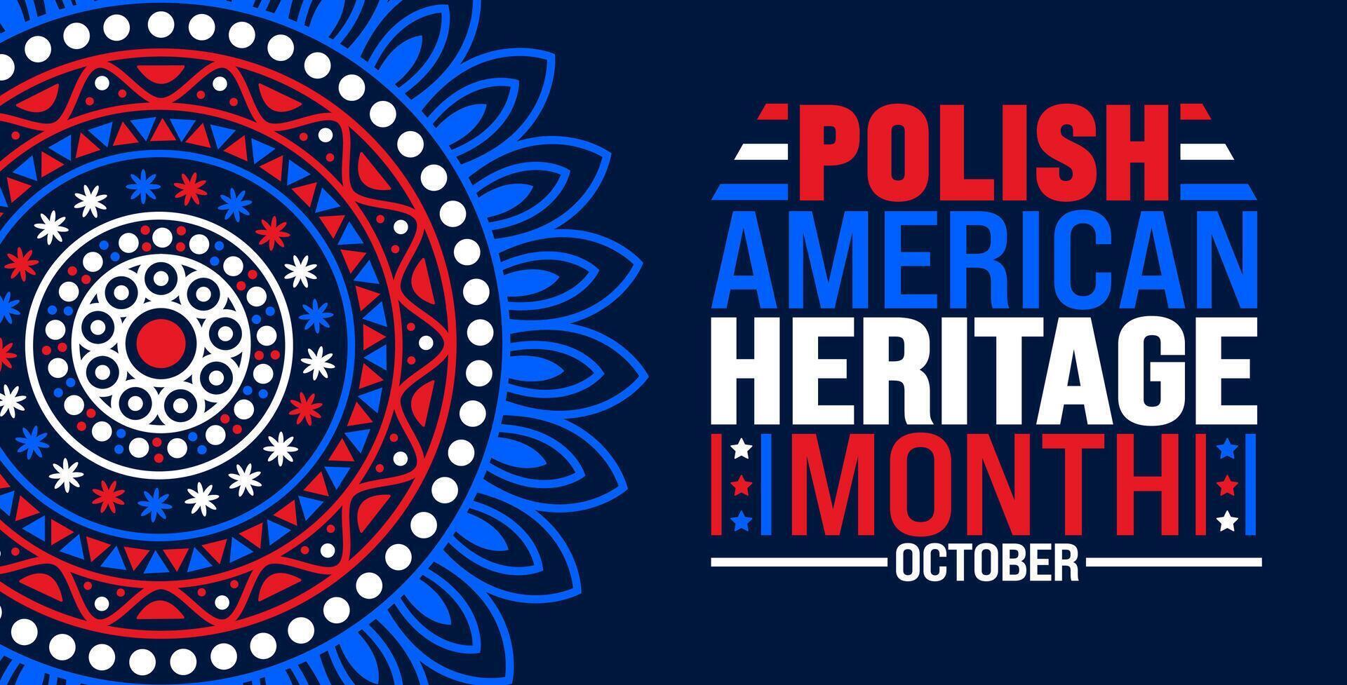 Polish American Heritage Month background or banner design template is observed every year in October. Holiday concept. Template for card, poster, placard, template. eps 10 vector