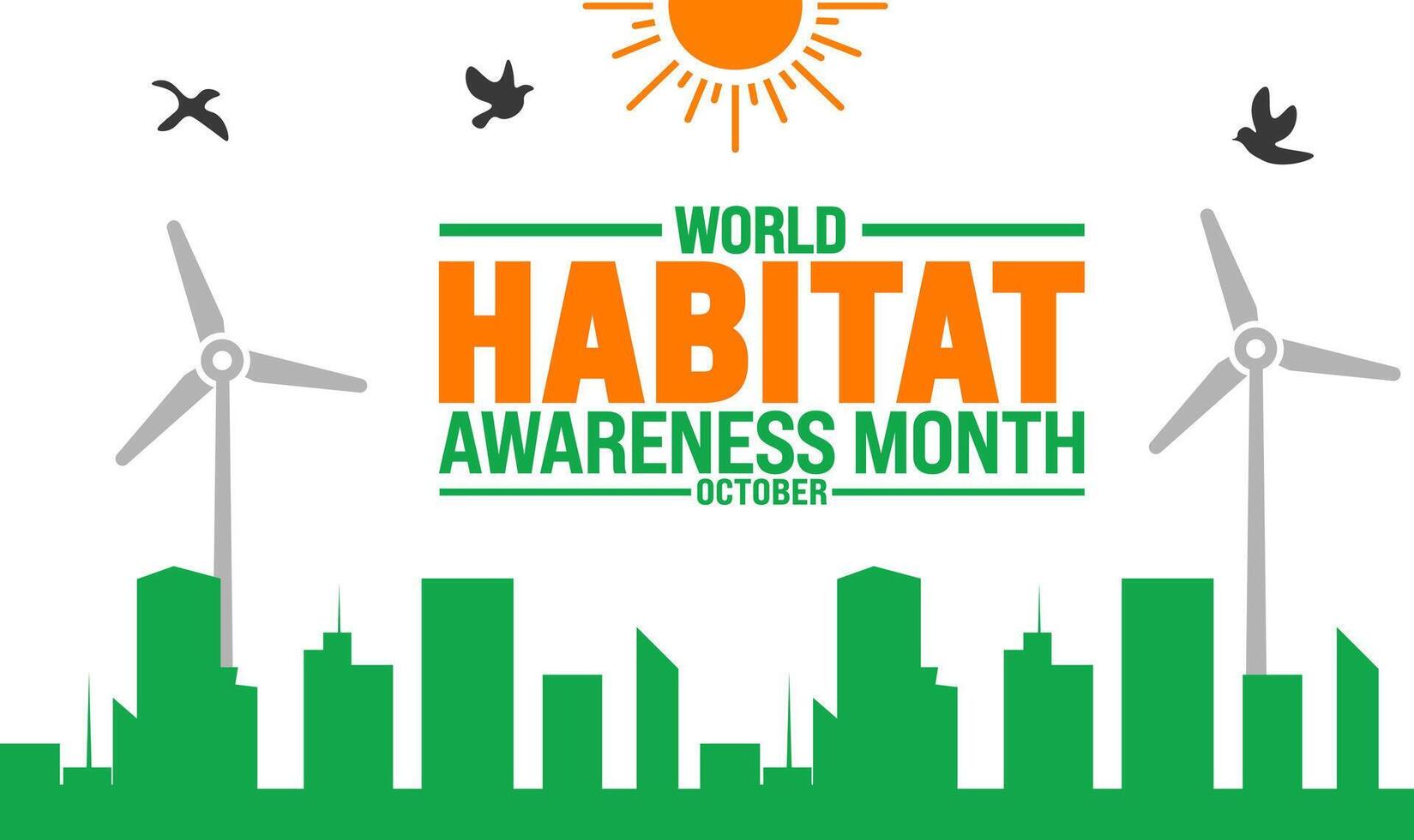 World Habitat Awareness Month background or banner design template is observed every year in October. Holiday concept. Template for card, poster, placard, template. eps 10 vector