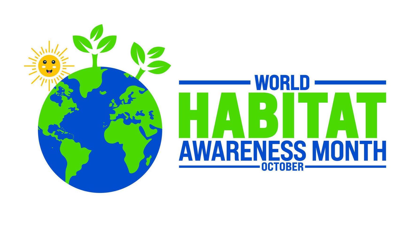 World Habitat Awareness Month background or banner design template is observed every year in October. Holiday concept. Template for card, poster, placard, template. eps 10 vector