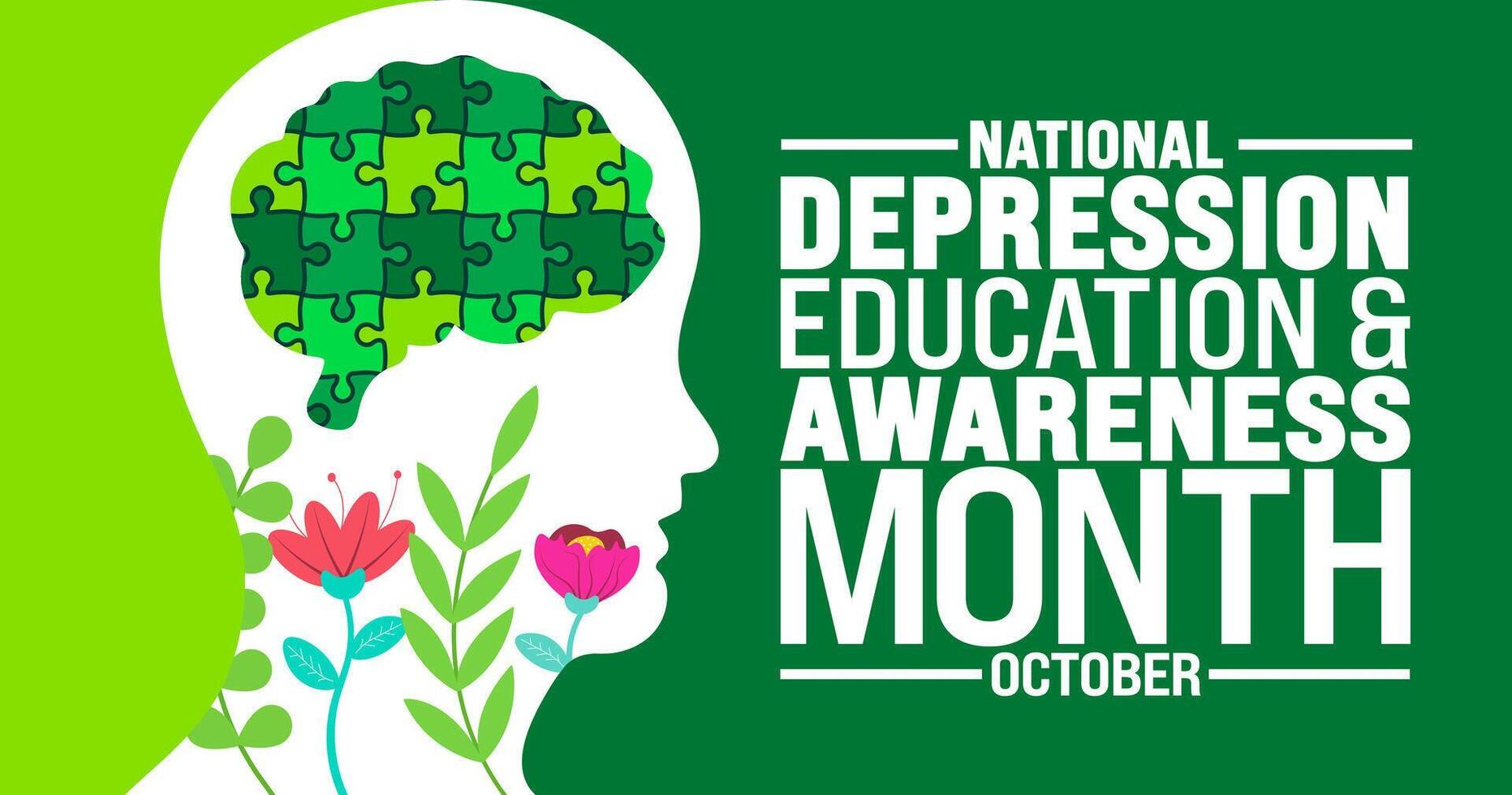 National Depression Education and Awareness Month background or banner design template is observed every year in October. Holiday concept. Template for card, poster, placard, template. eps 10 vector