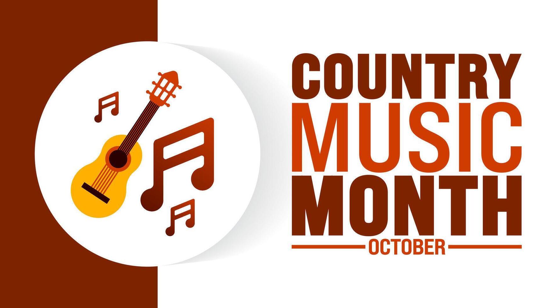 Country Music Month background or banner design template is observed every year in October. Holiday concept. Template for card, poster, placard, template. eps 10 vector
