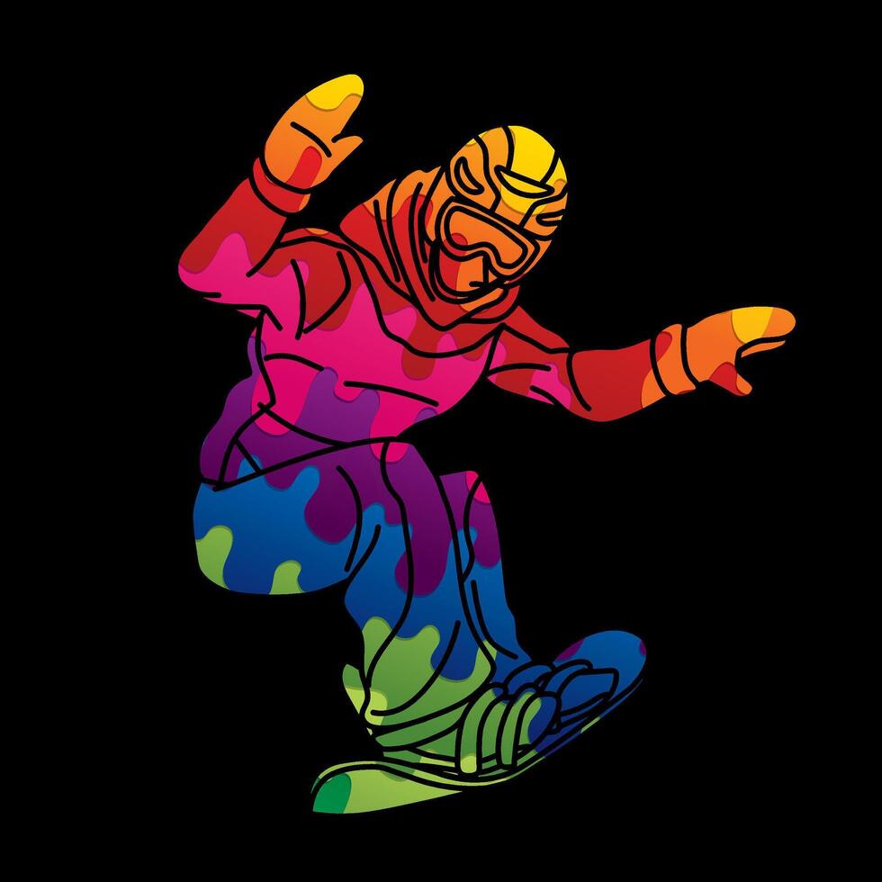 Graffiti Snowboard Player Extreme Sport vector