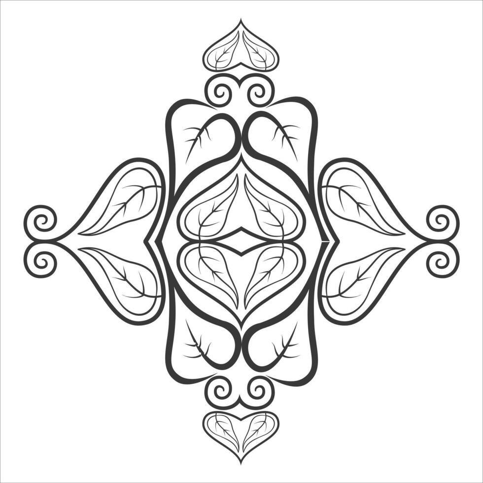 A black and white design with a floral pattern vector