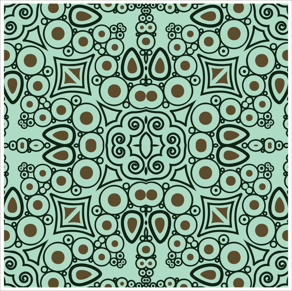 A green and brown pattern with circles vector