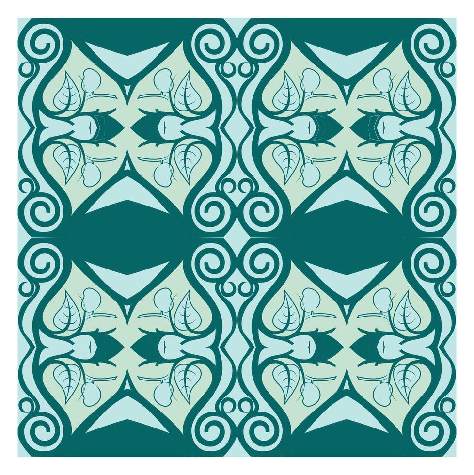 A green and blue pattern with swirls vector