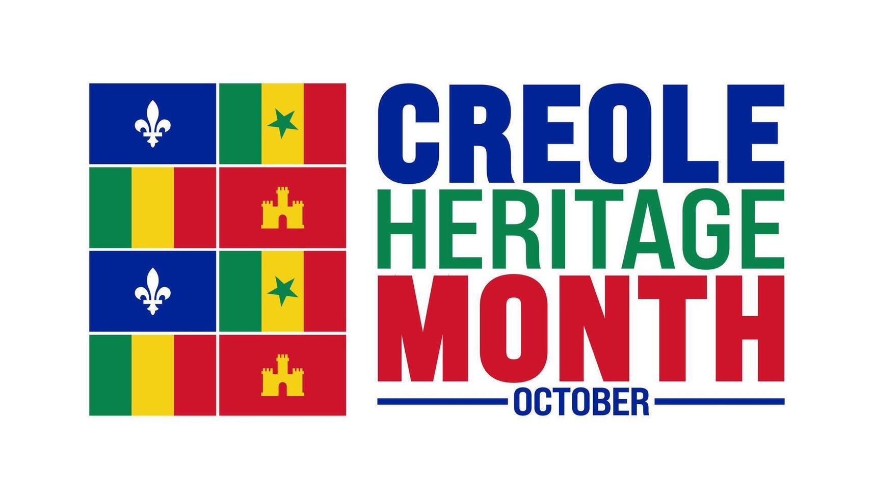 Creole Heritage Month background or banner design template is observed every year in October. Holiday concept. Template for card, poster, placard, template. eps 10 vector