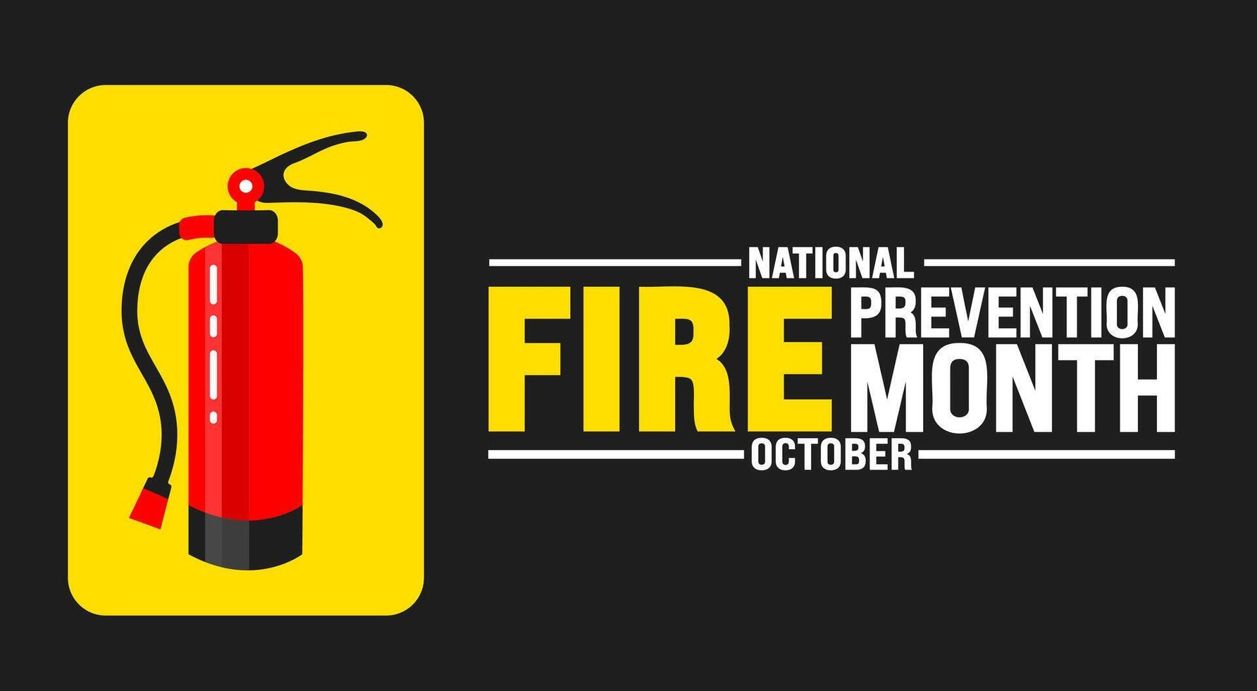 National Fire Prevention Month background or banner design template is observed every year in October. Holiday concept. Template for card, poster, placard, template. eps 10 vector