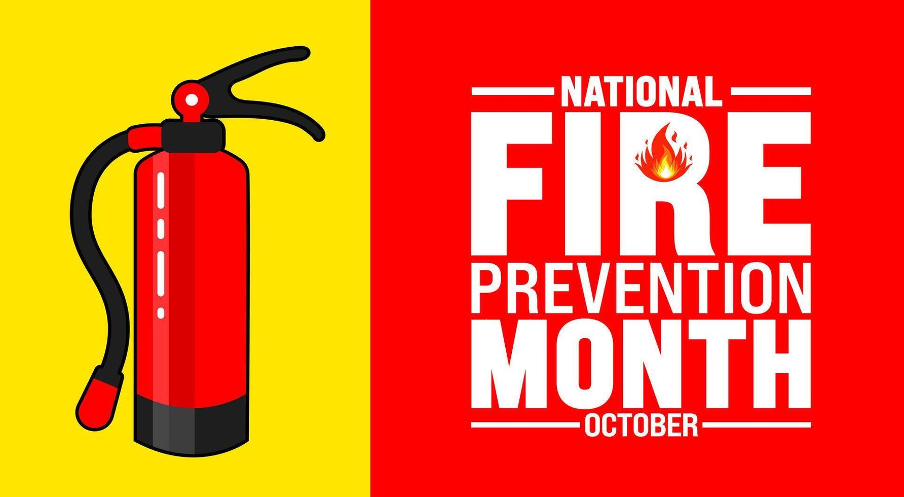 National Fire Prevention Month background or banner design template is observed every year in October. Holiday concept. Template for card, poster, placard, template. eps 10 vector