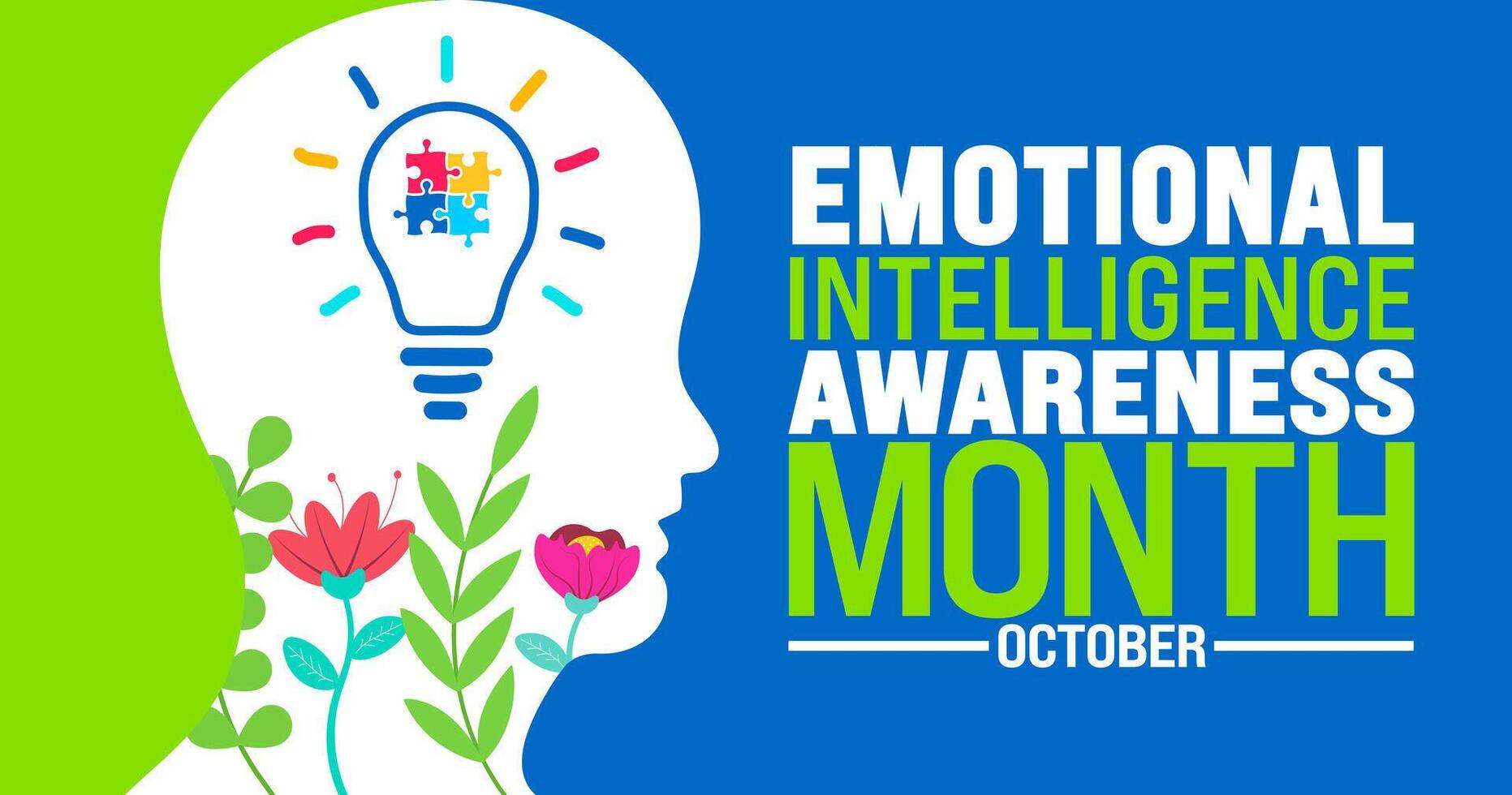Emotional Intelligence Awareness Month background or banner design template is observed every year in October. Holiday concept. Template for card, poster, placard, template. eps 10 vector