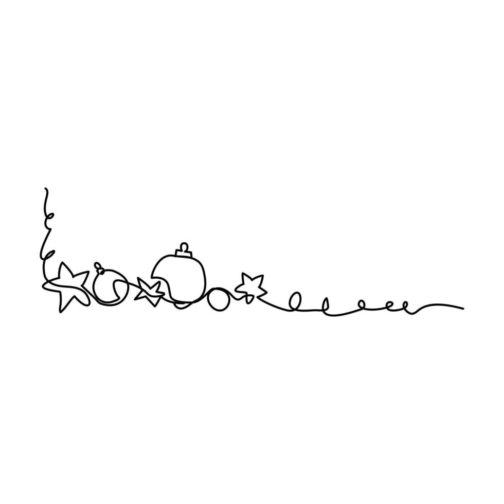 Festive Single Line Christmas Tree Outline Perfect for Holiday Decorations vector