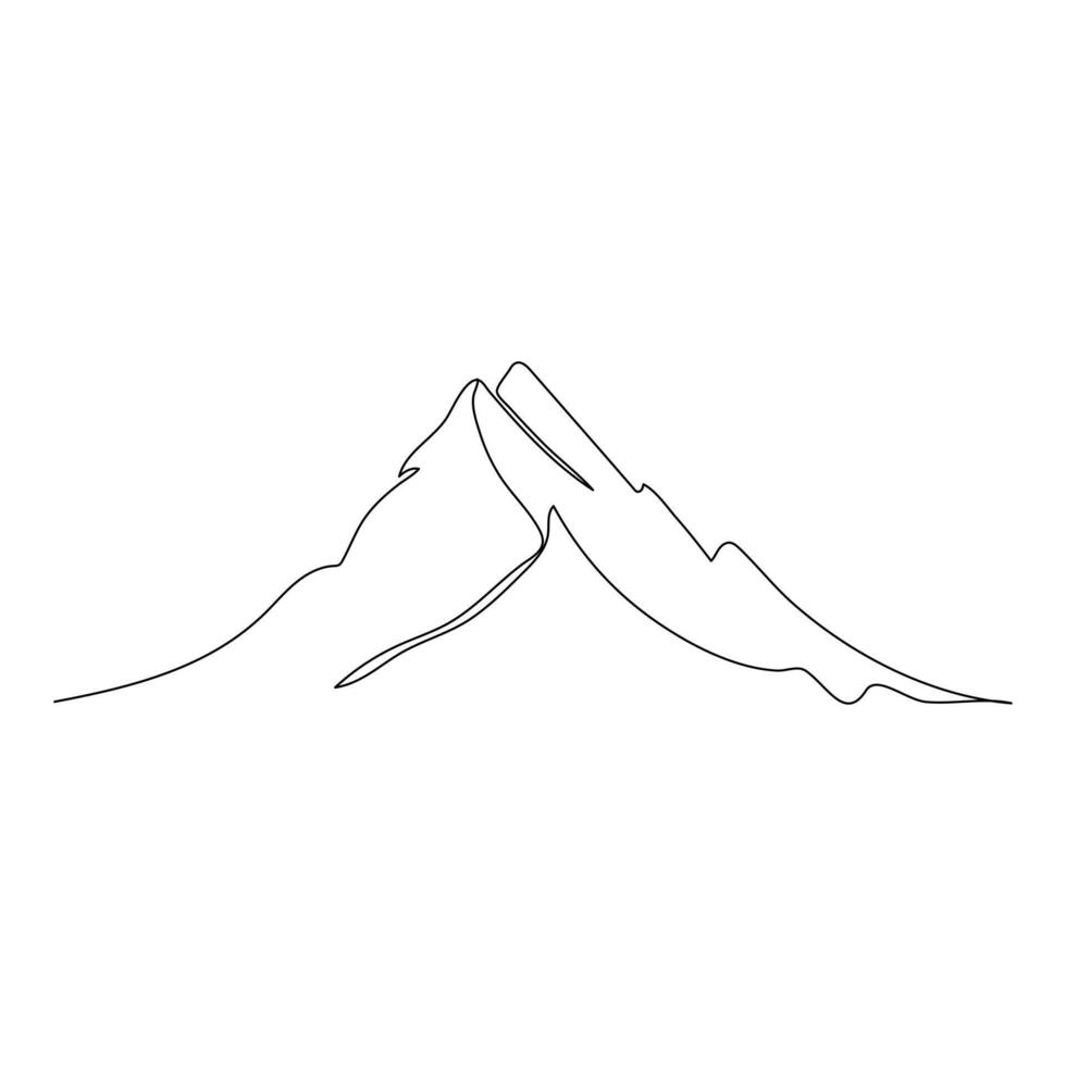 Continuous Line Mountain Landscape vector