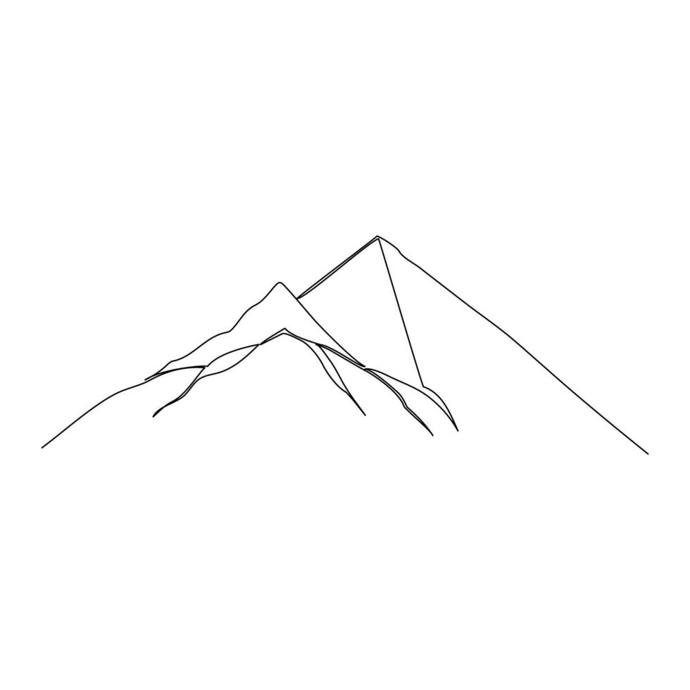 Continuous Line Mountain Art vector
