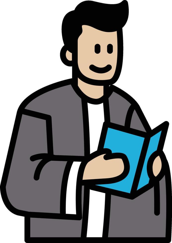 Illustration of a priest in line art style. vector