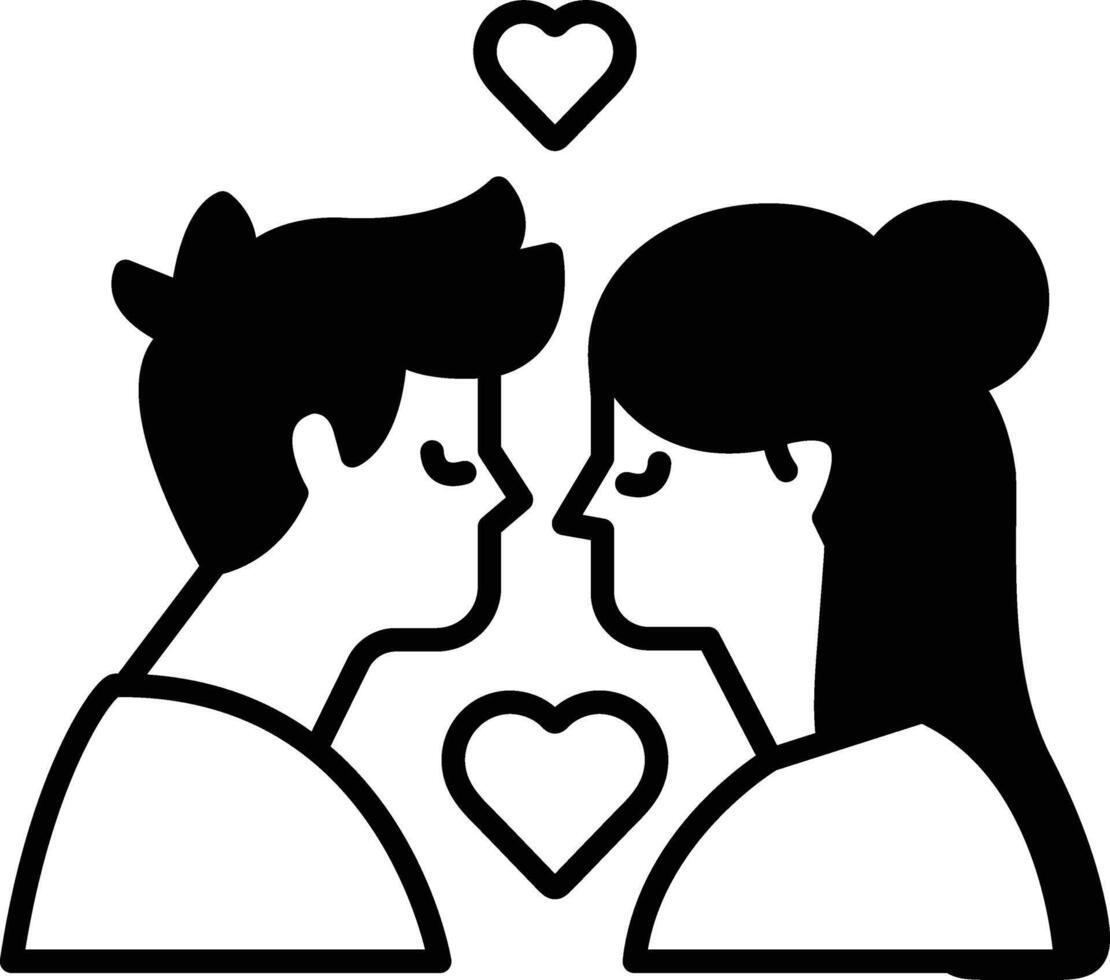 A man and a woman are kissing each other and holding a heart vector