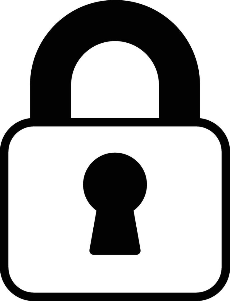 A lock with a keyhole in a line style. vector