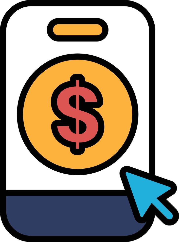 A phone with a dollar sign on it vector