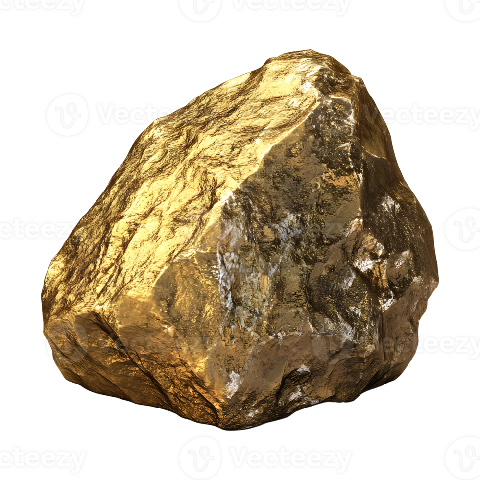 Golden stone isolated on transparent background png
