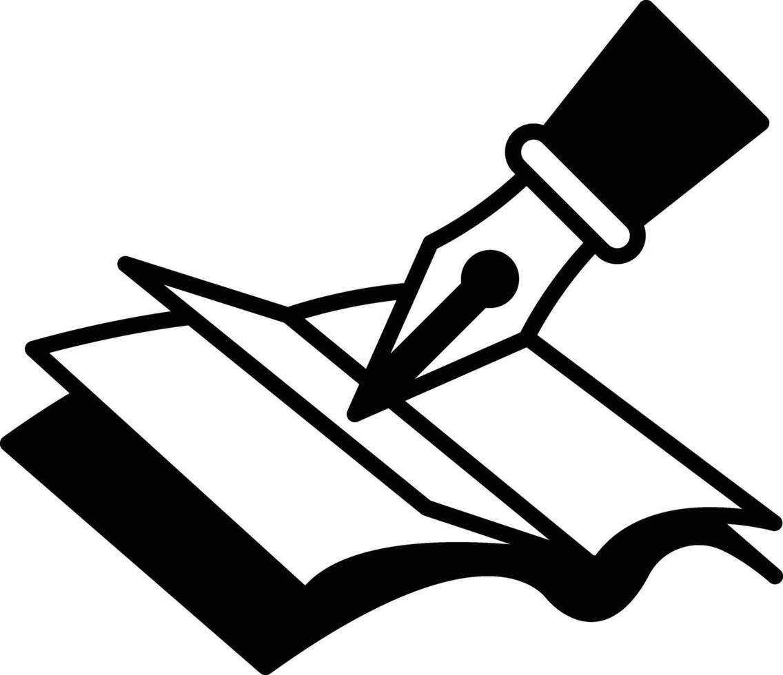 A pen is drawing on a piece of paper vector