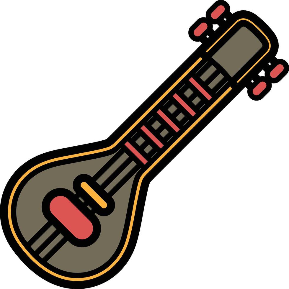 Illustration of a ukulele in line drawing style. vector