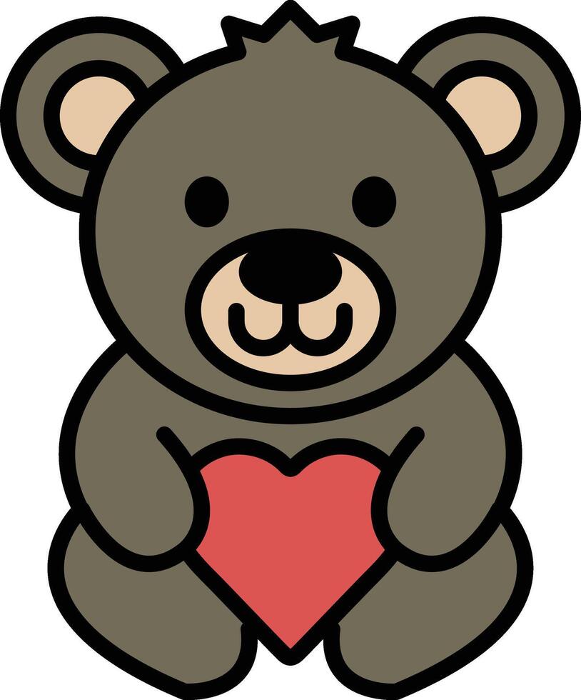 A teddy bear with a heart on its chest vector