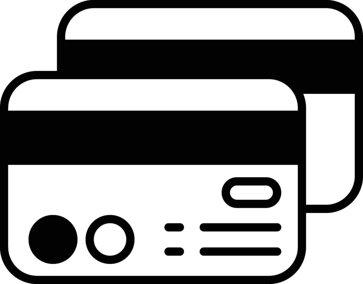 Two credit cards in a line style. vector