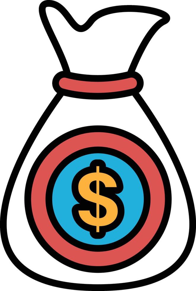 A cartoonish drawing of a dollar bill with a background vector