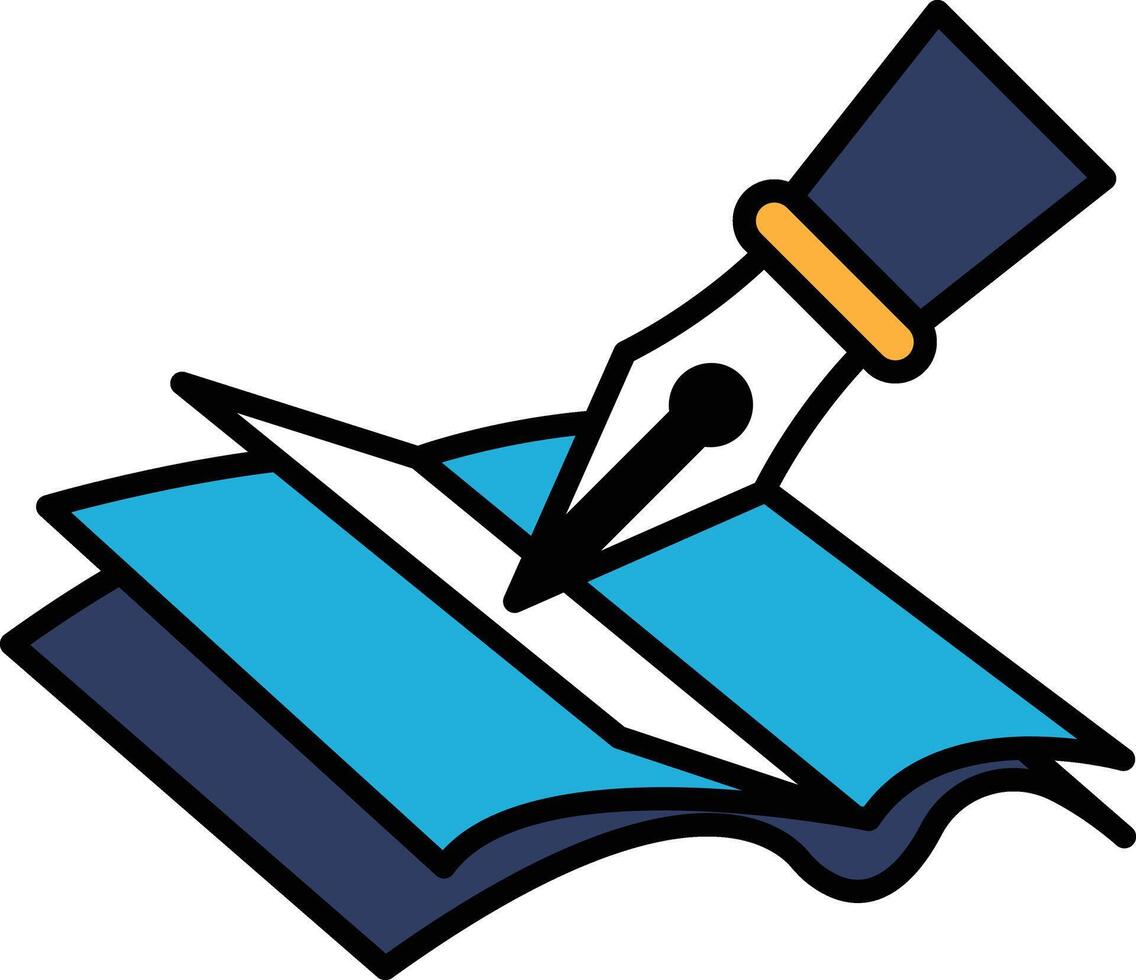 A pen is drawing on a piece of paper vector
