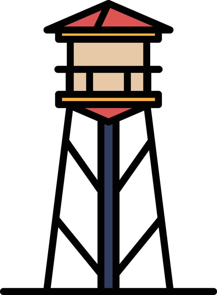 A tall tower with a red roof vector