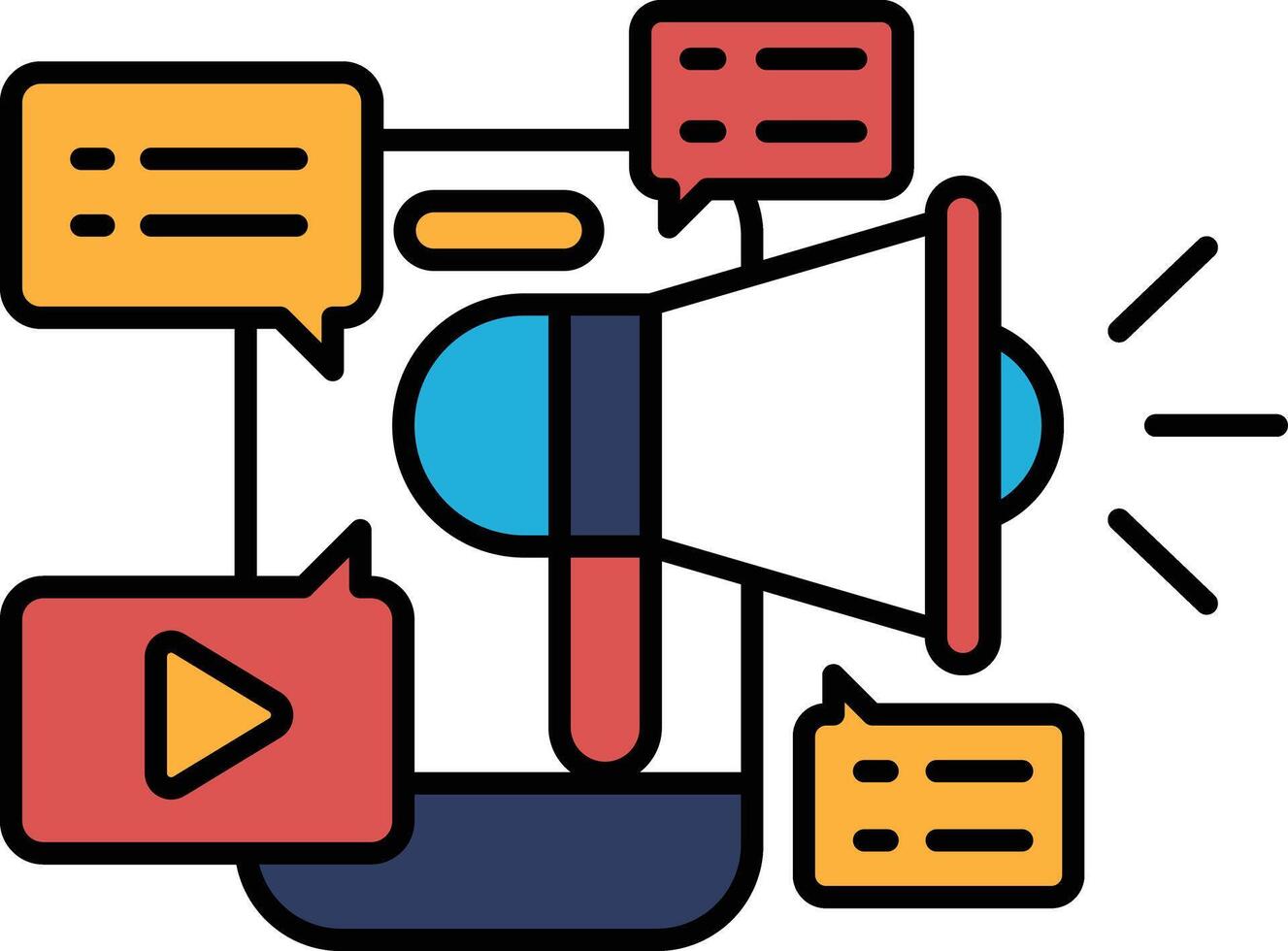 A graphic of a microphone in a line style. vector