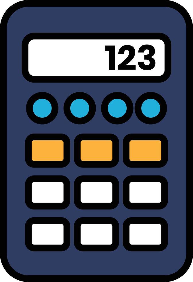 calculator with the numbers 123 on it vector