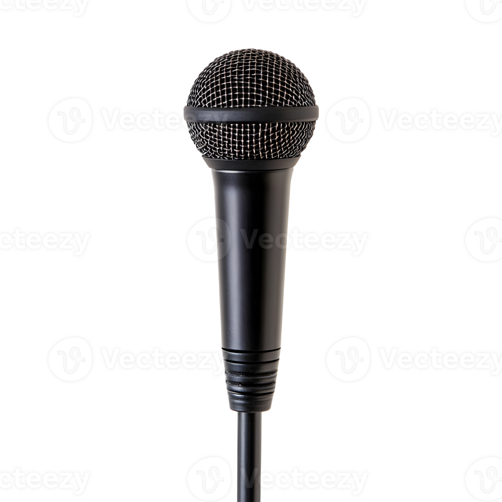 Close up microphone on transparent background png